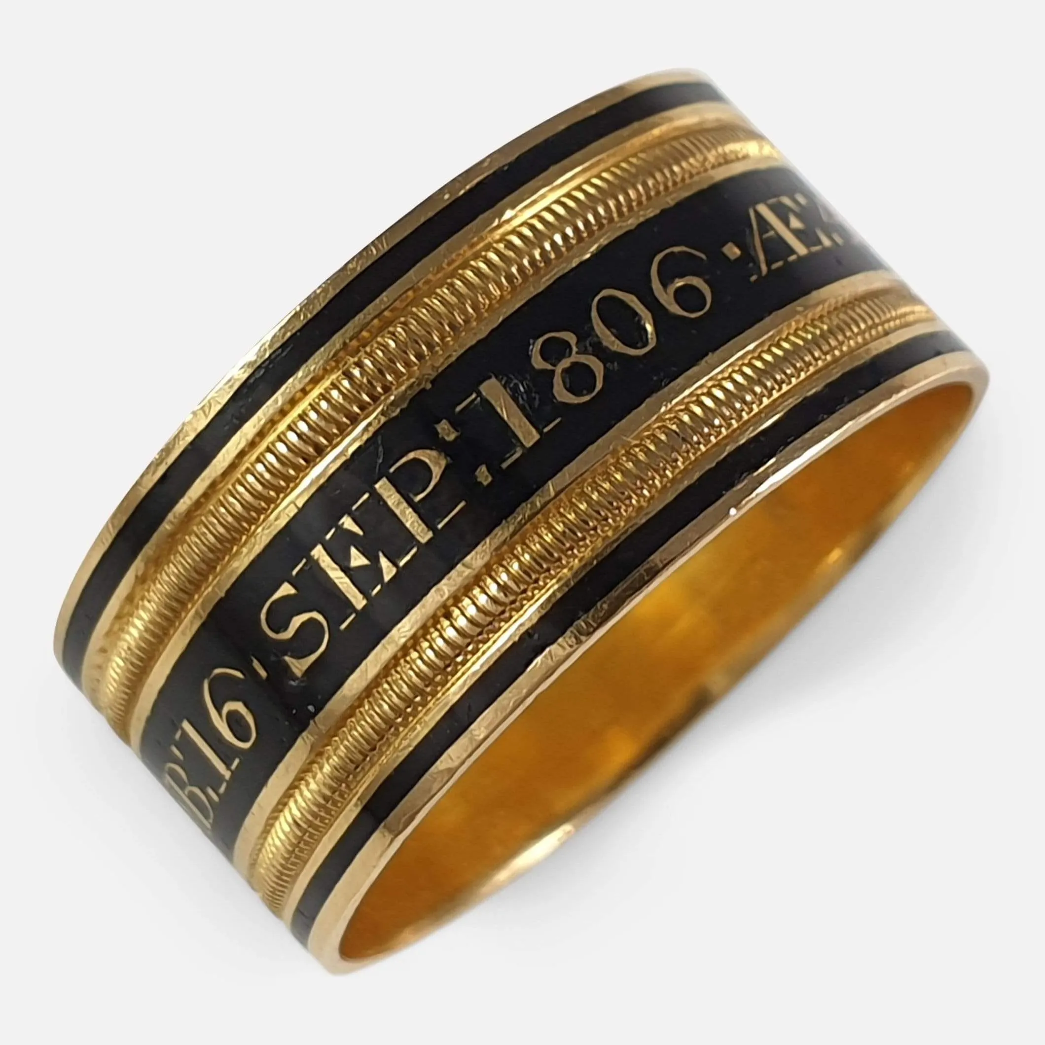George III 22ct Gold and Enamel Mourning Ring
