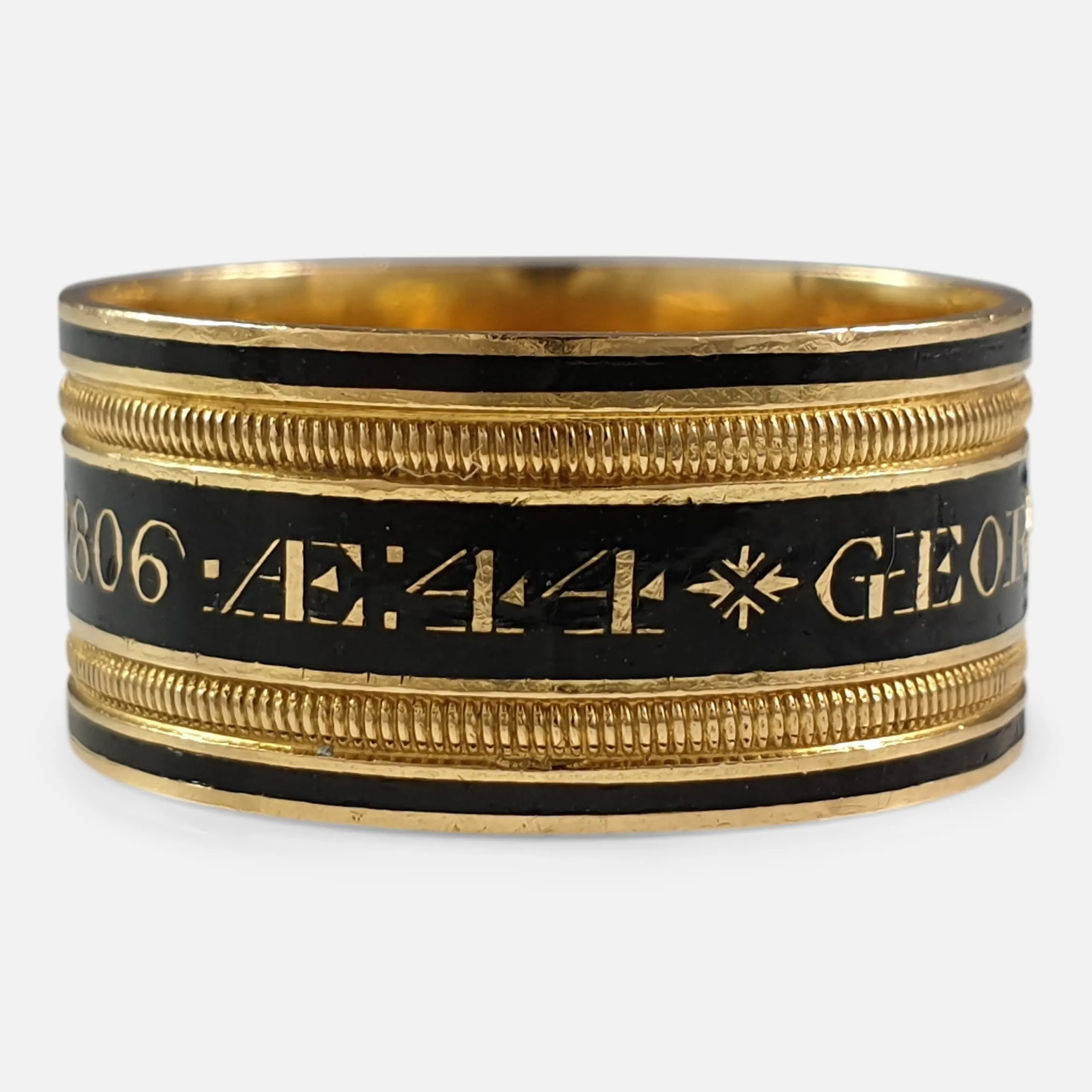 George III 22ct Gold and Enamel Mourning Ring