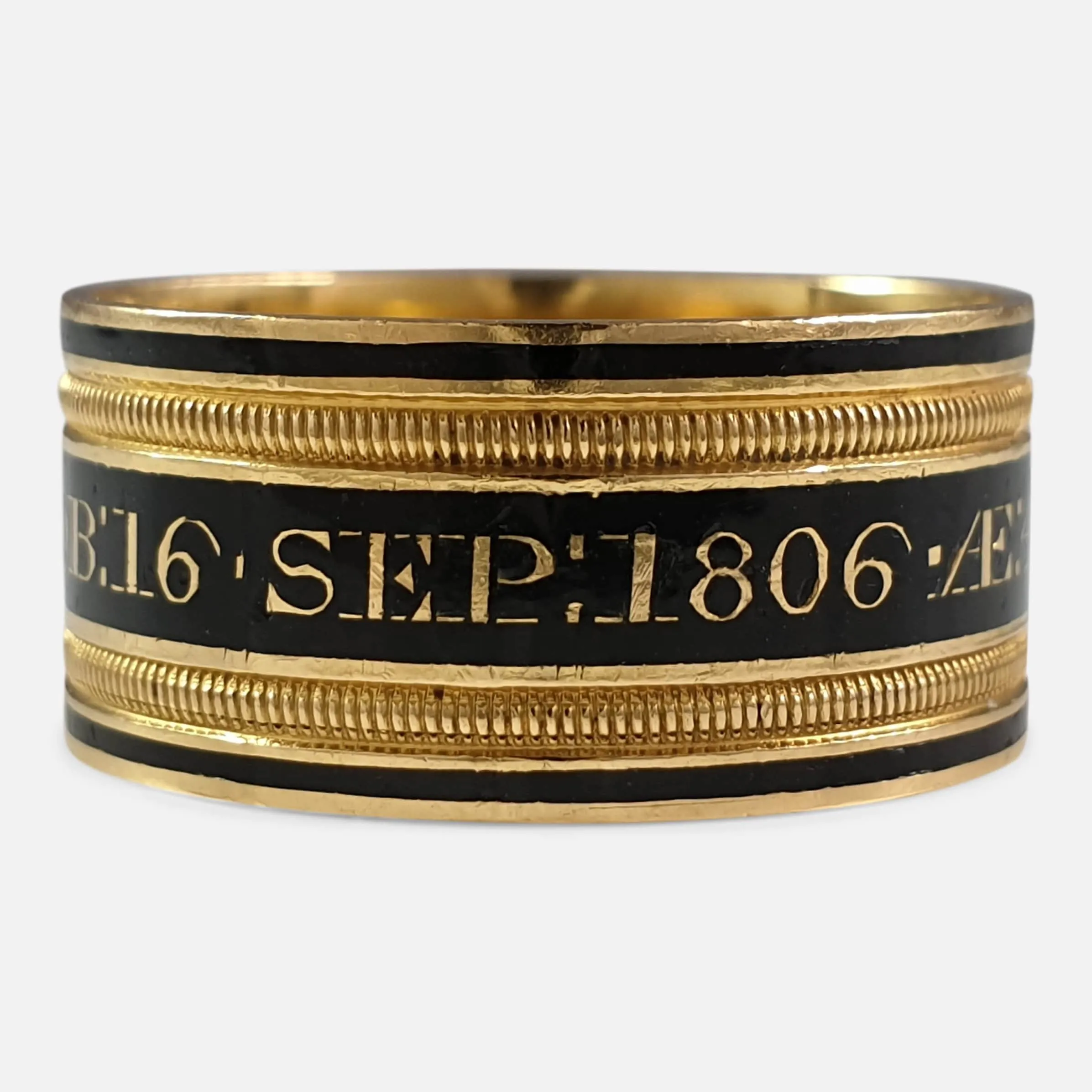 George III 22ct Gold and Enamel Mourning Ring