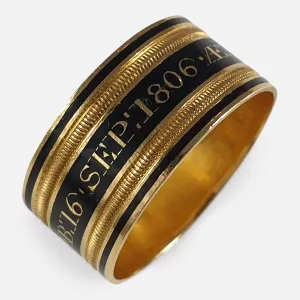 George III 22ct Gold and Enamel Mourning Ring