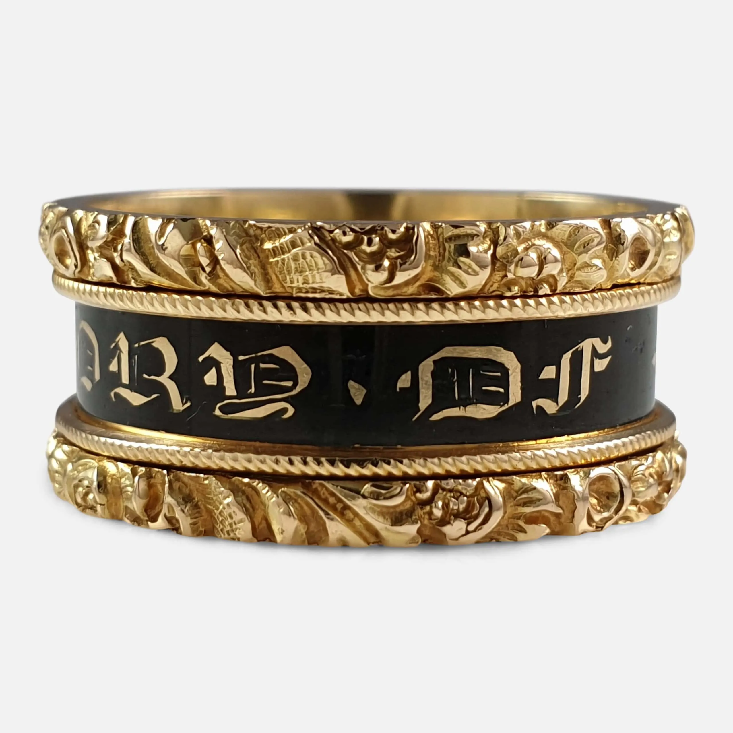 George IV 18ct Gold and Enamel Mourning Ring - 1829