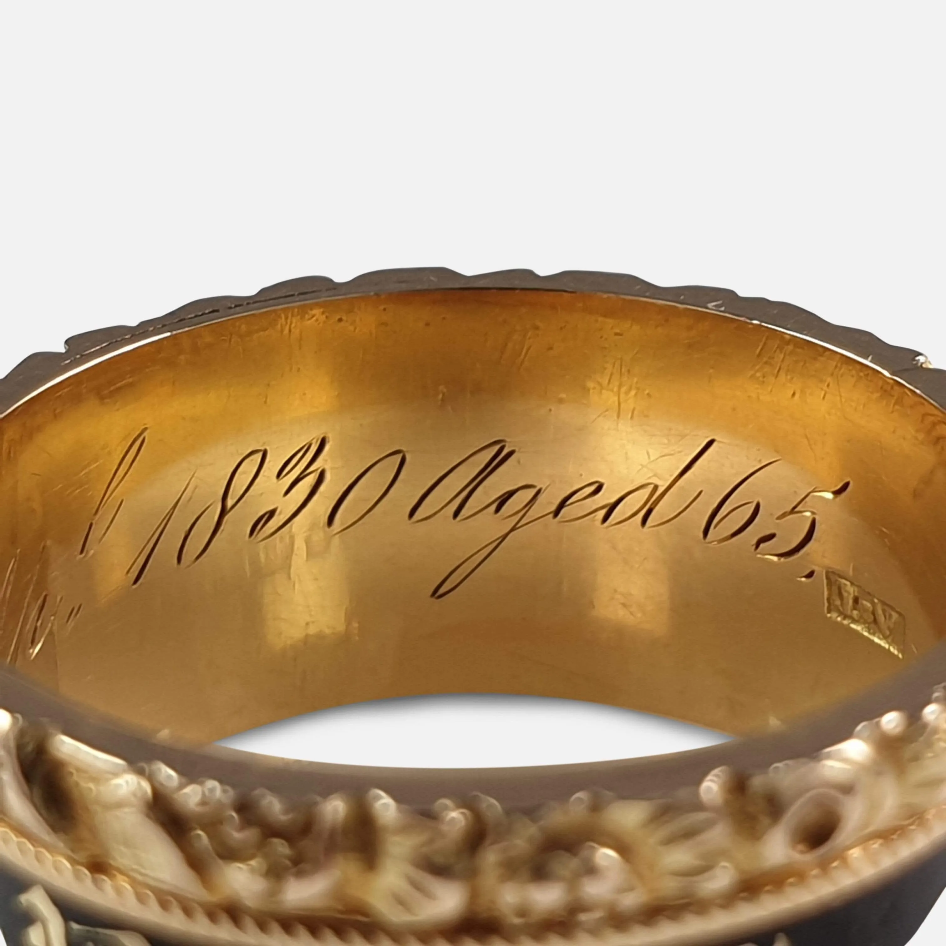 George IV 18ct Gold and Enamel Mourning Ring - 1829