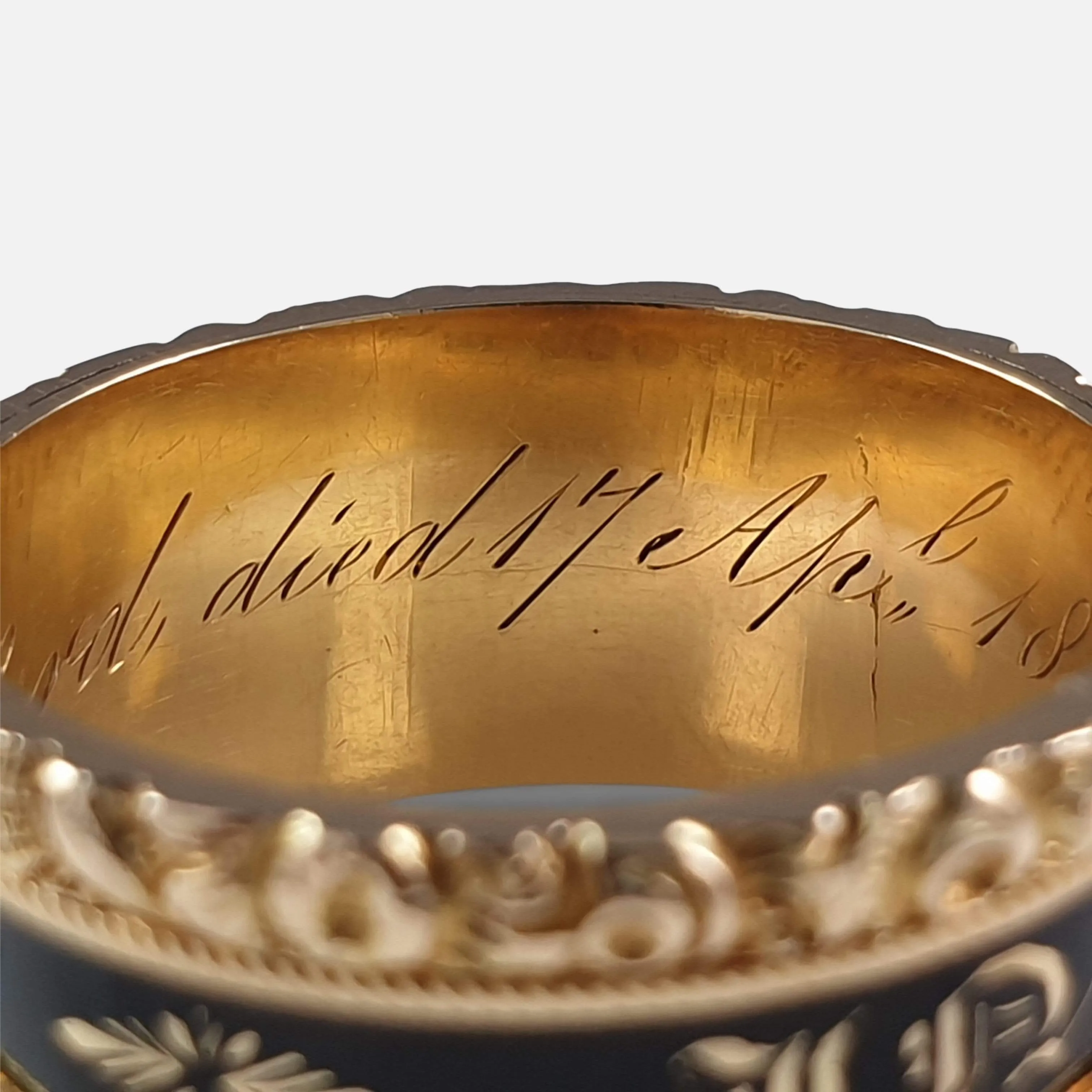 George IV 18ct Gold and Enamel Mourning Ring - 1829
