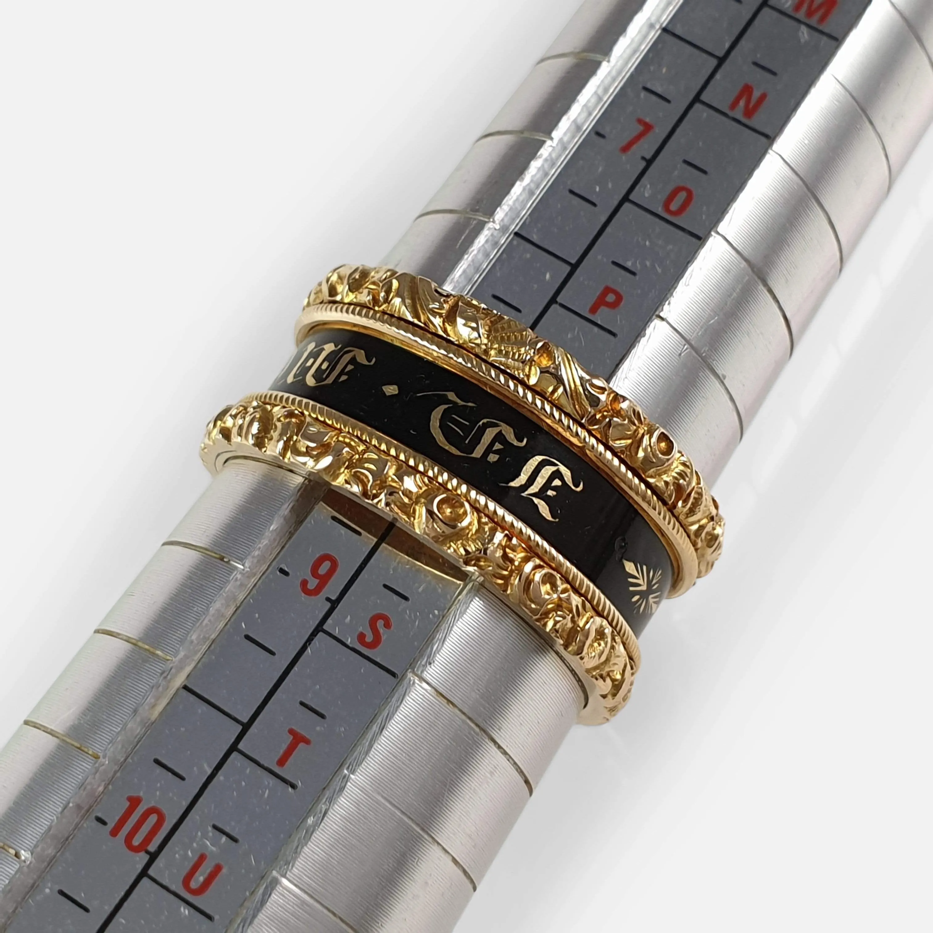 George IV 18ct Gold and Enamel Mourning Ring - 1829