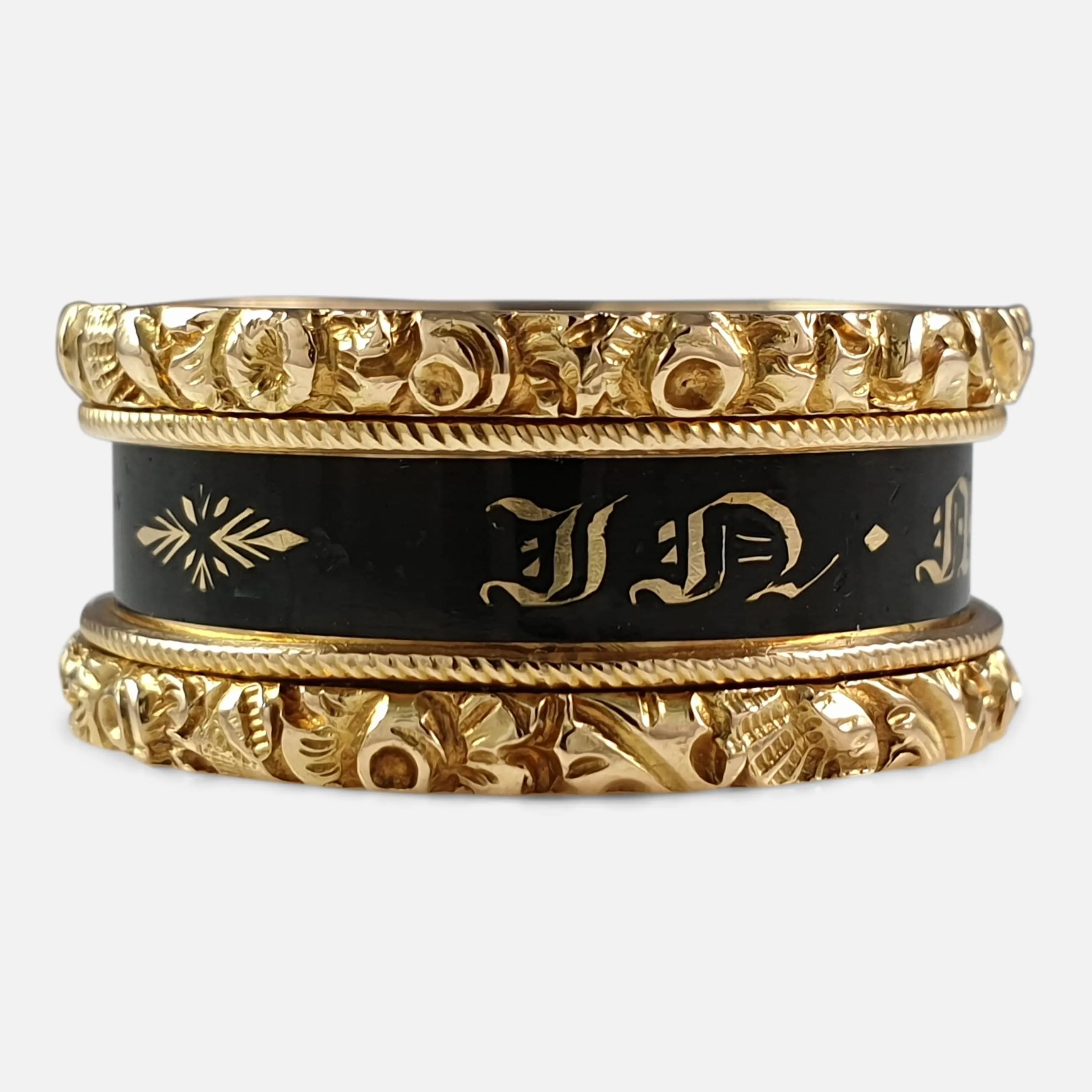 George IV 18ct Gold and Enamel Mourning Ring - 1829