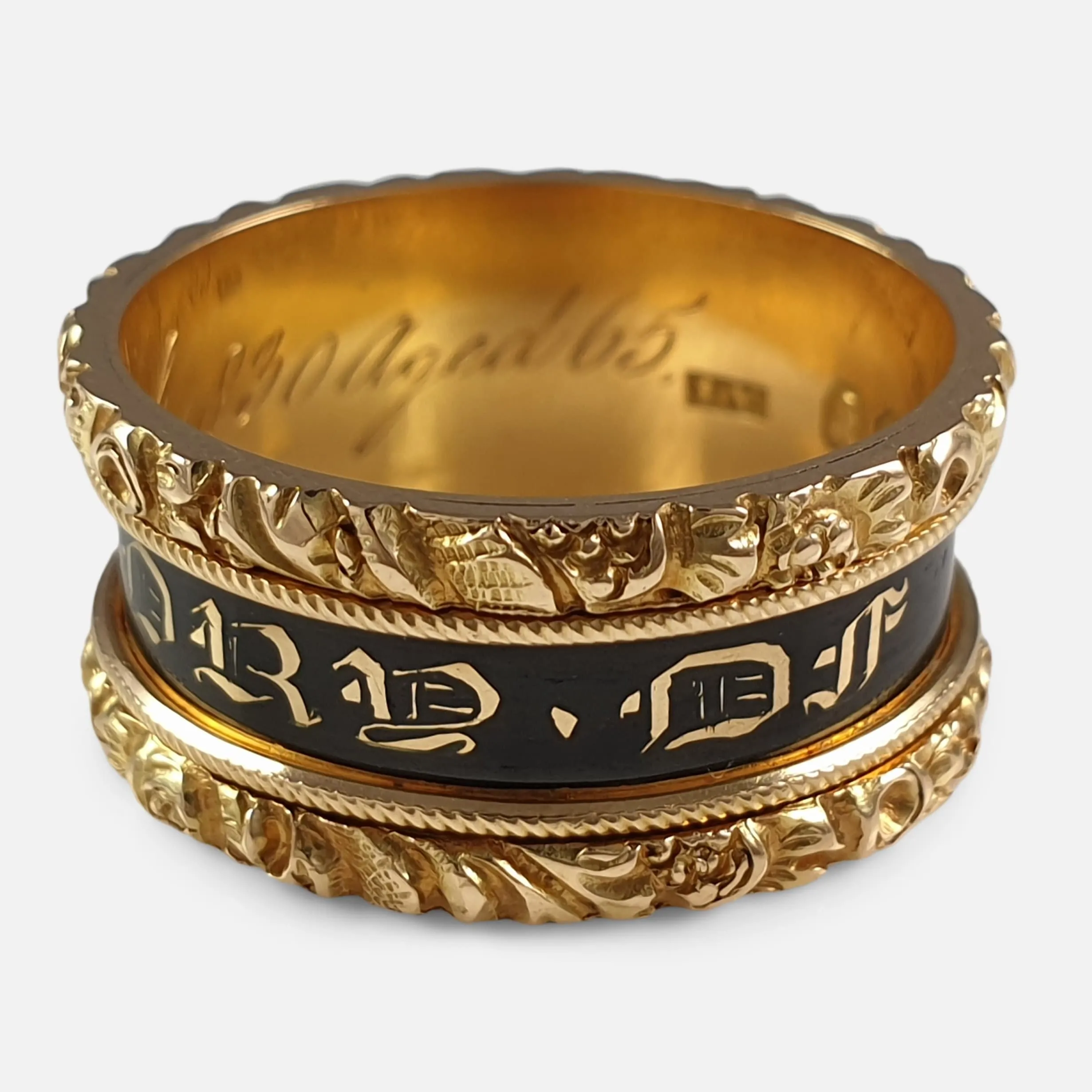 George IV 18ct Gold and Enamel Mourning Ring - 1829