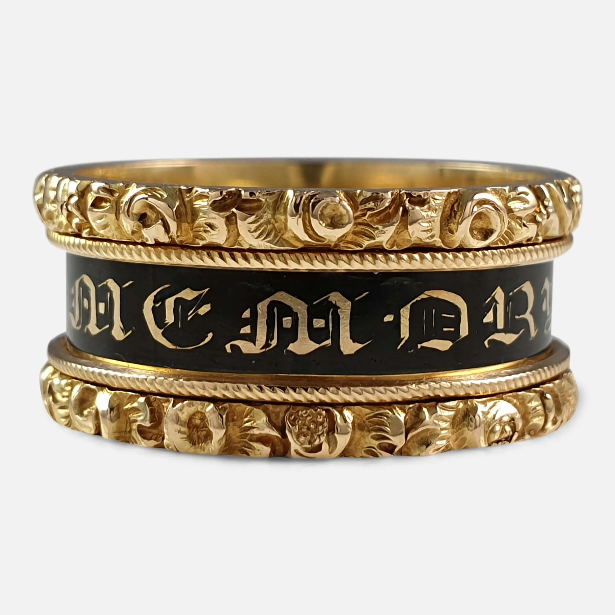George IV 18ct Gold and Enamel Mourning Ring - 1829
