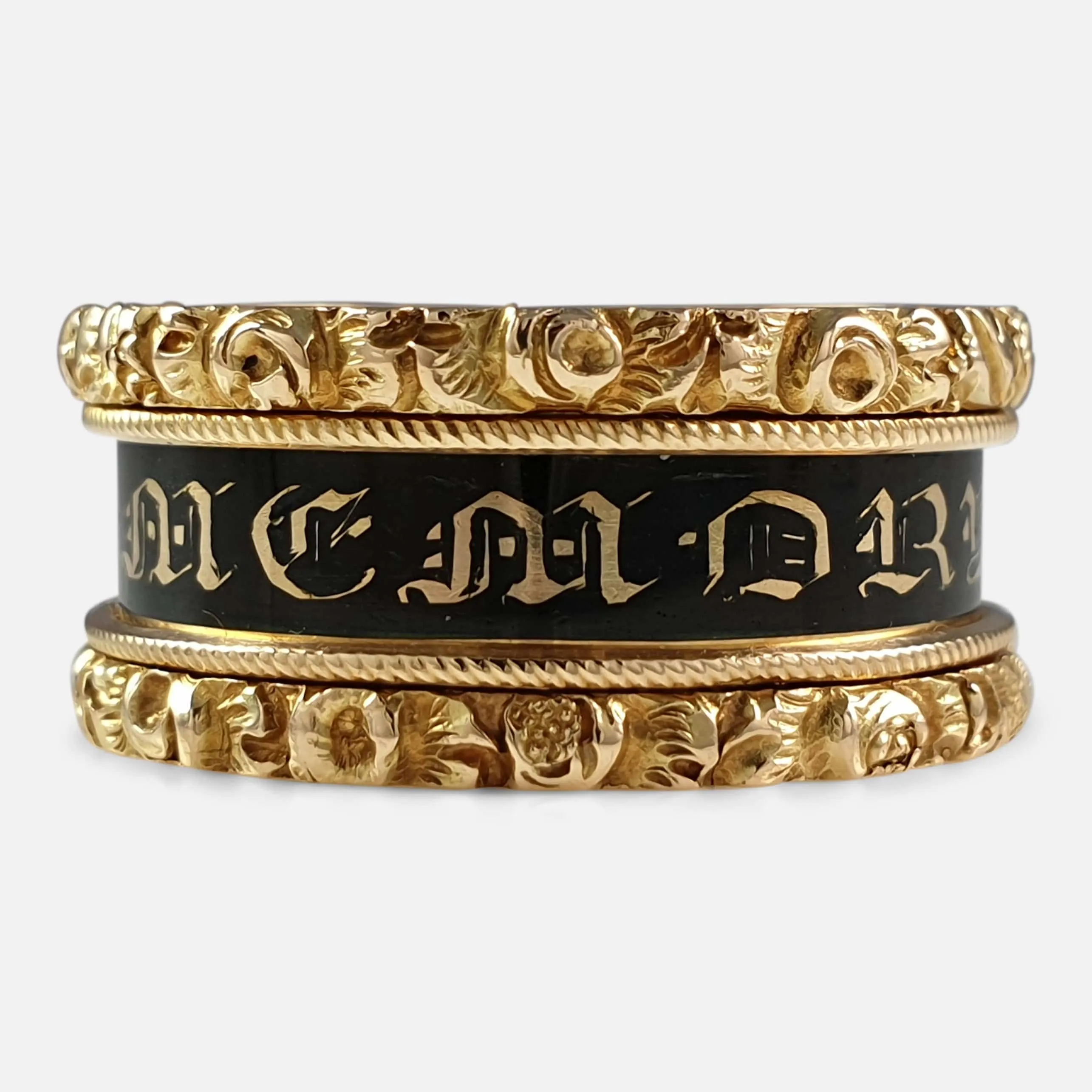 George IV 18ct Gold and Enamel Mourning Ring - 1829