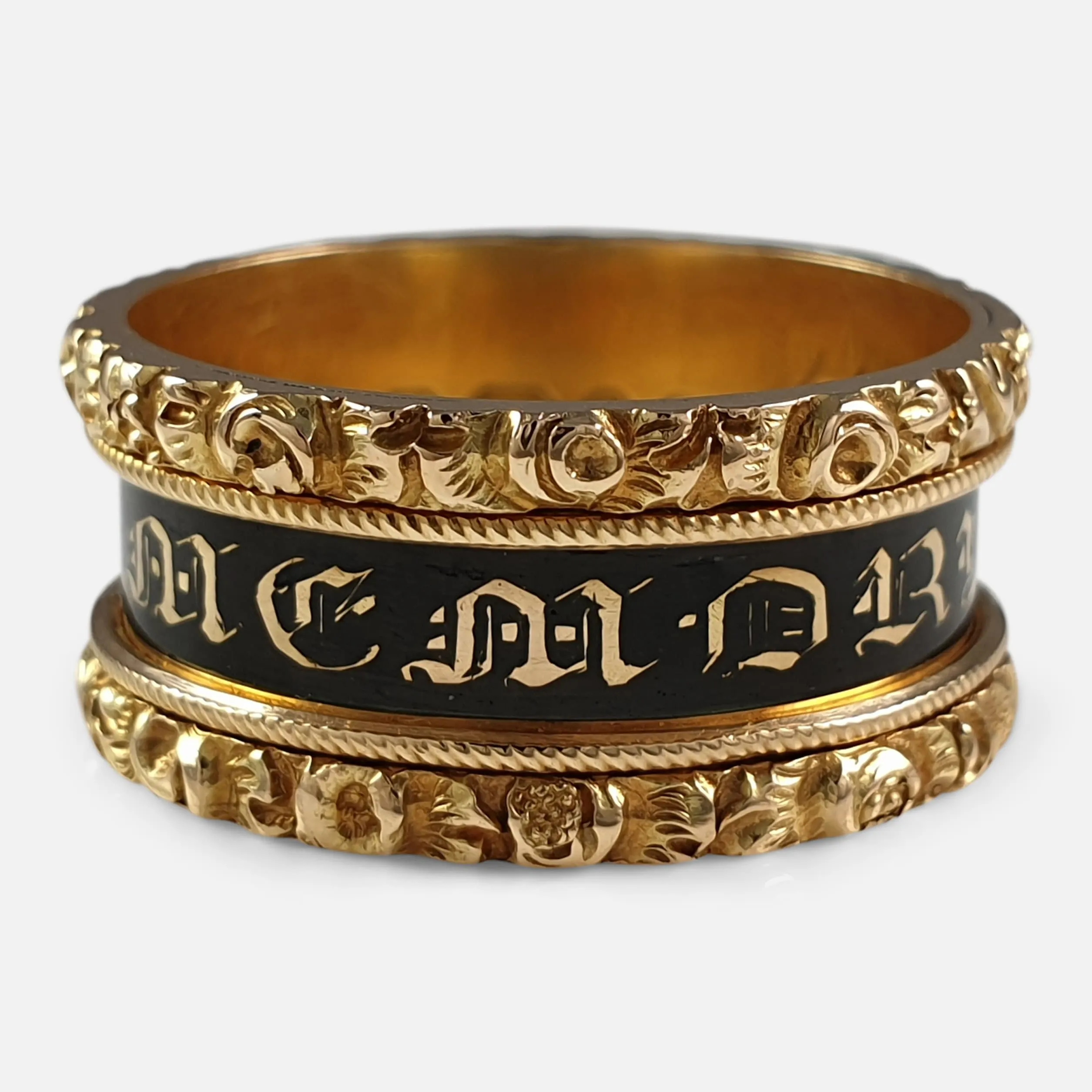 George IV 18ct Gold and Enamel Mourning Ring - 1829