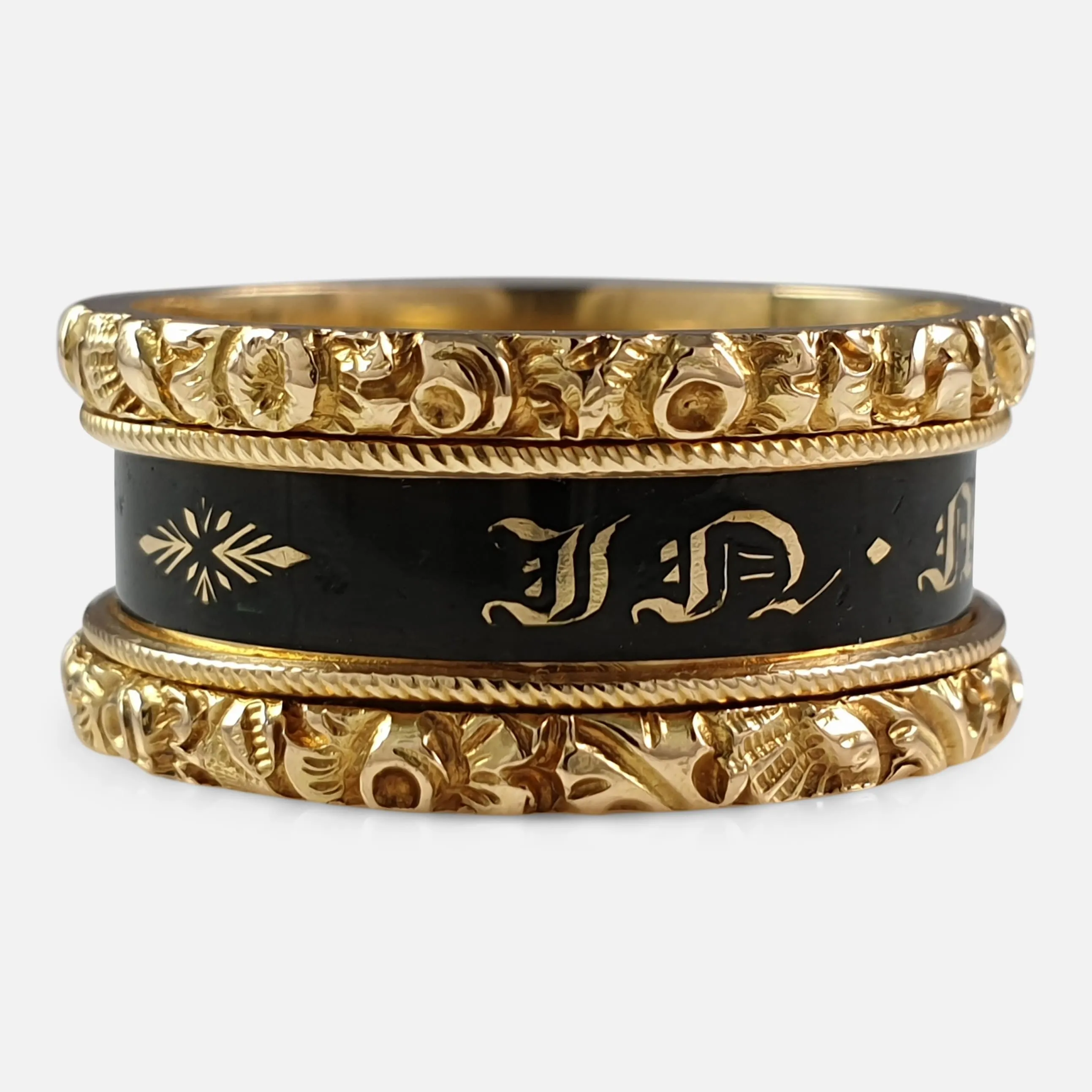 George IV 18ct Gold and Enamel Mourning Ring - 1829