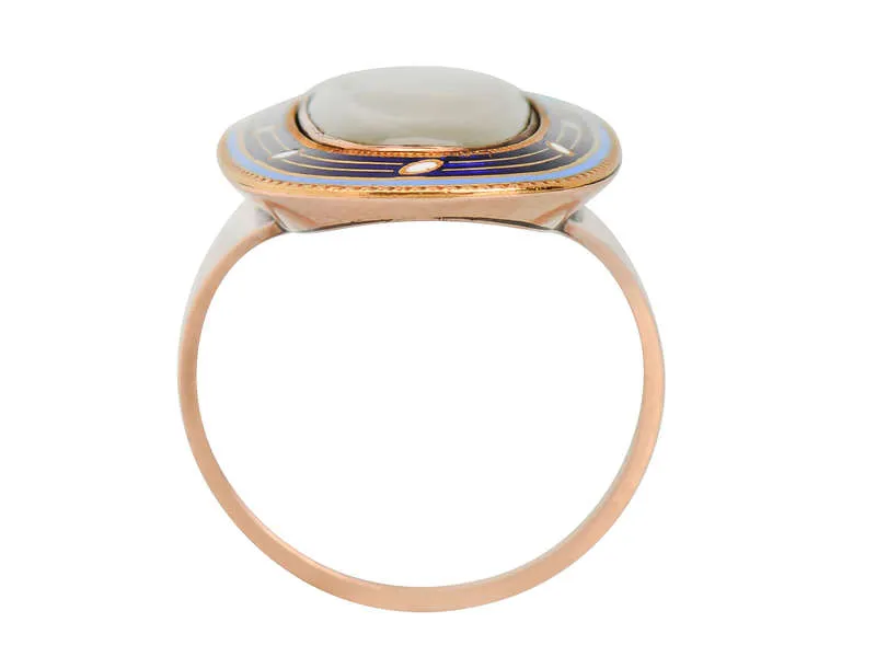 Georgian Memorial Hair & Enamel Locket Ring of 1799