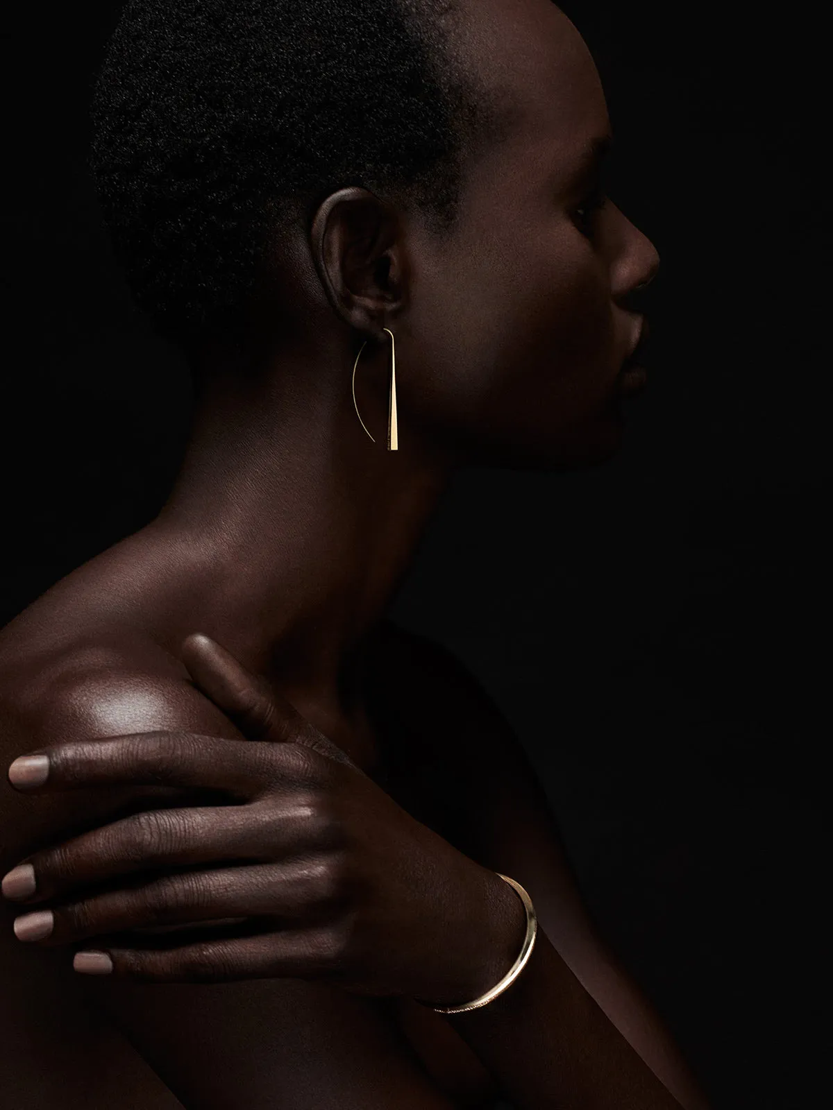 Gold Arc Earrings