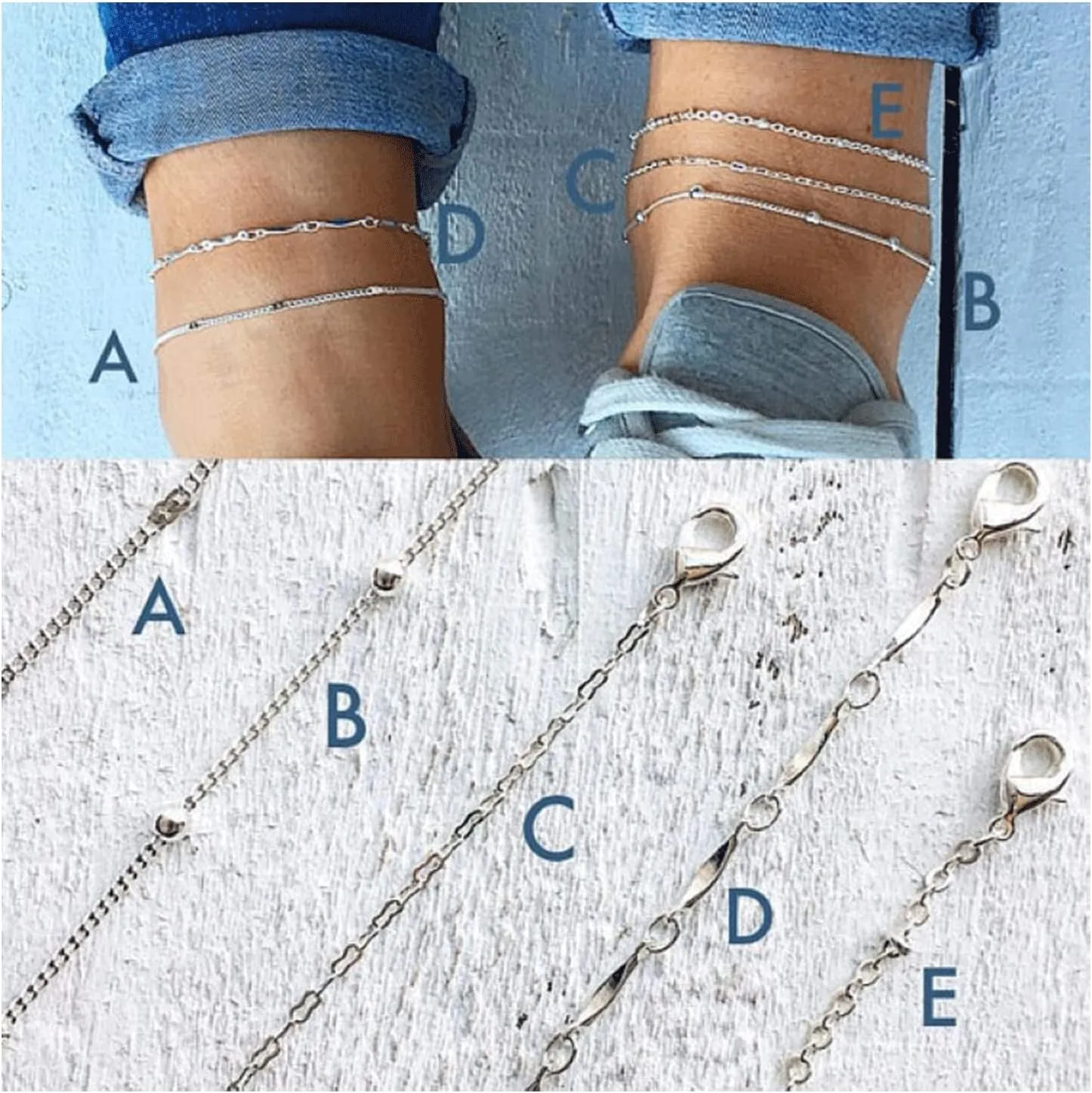 Gold Butterfly Anklet for Women Butterfly Pendant Anklets Set Boho Beach Layered Chain Anklets Rhinestone Summer Beach Anklet Hawaii Vacation Holiday Summer Beach Gifts for women Foot Jewelry Gifts.