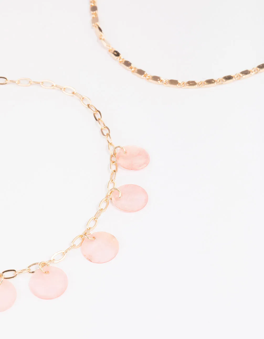 Gold Genuine Shell Butterfly Anklets 3-Pack