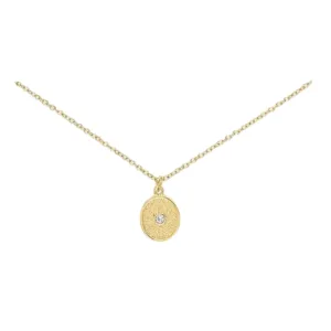 Gold Oval CZ Coin Layers Necklace