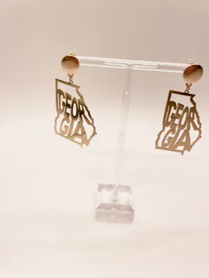 Gold State of Georgia Earrings