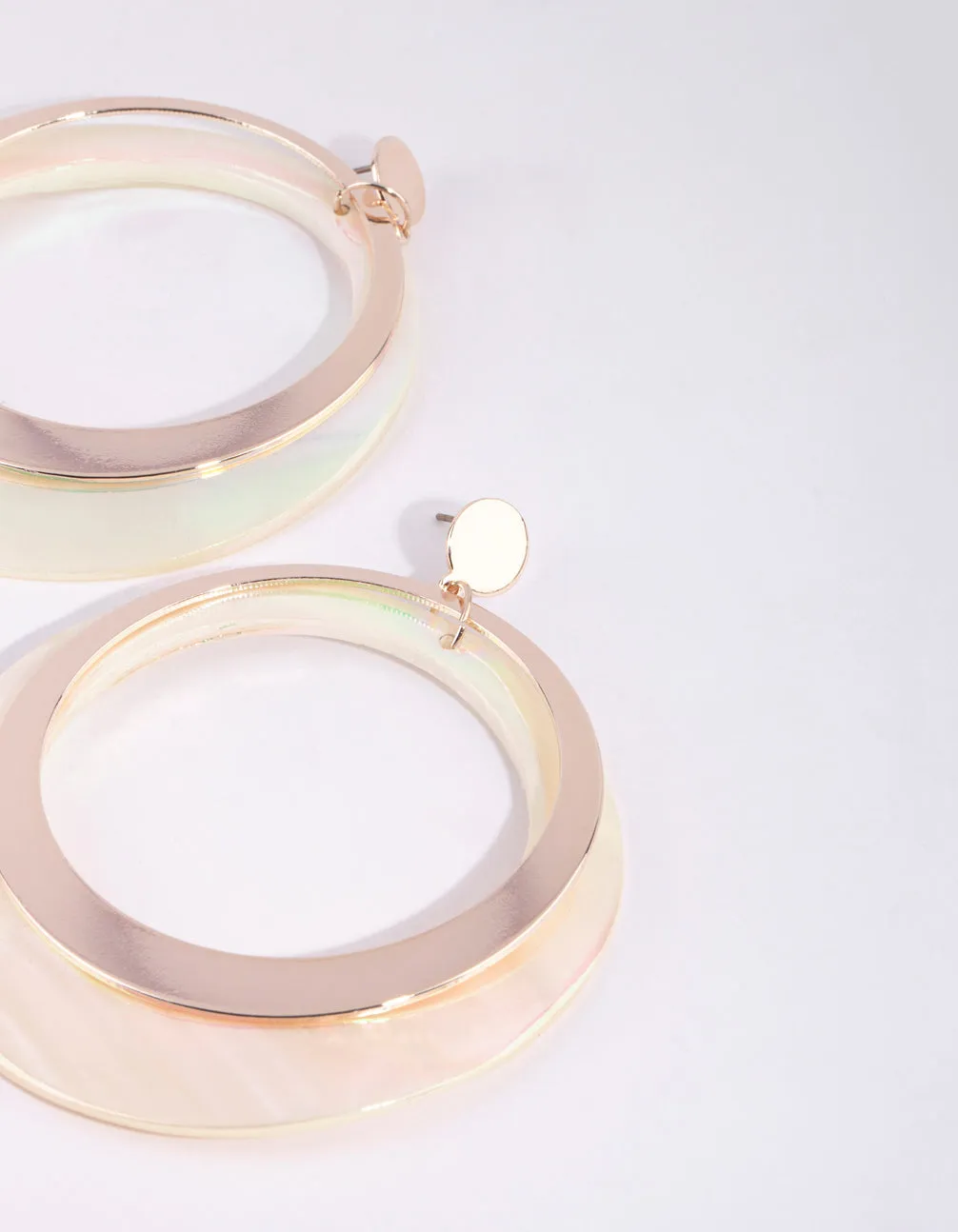 Gold Two Tone Shell Drop Earrings