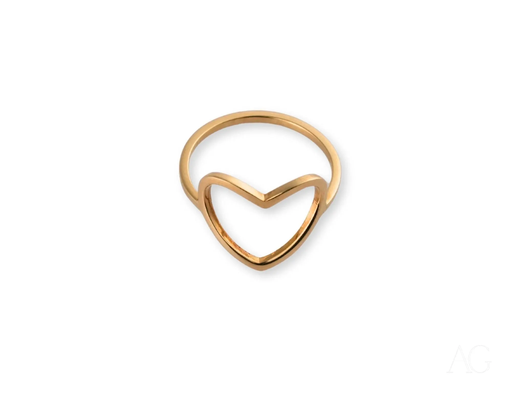 Golden Heart Ring: 18k Gold Open-Heart Design