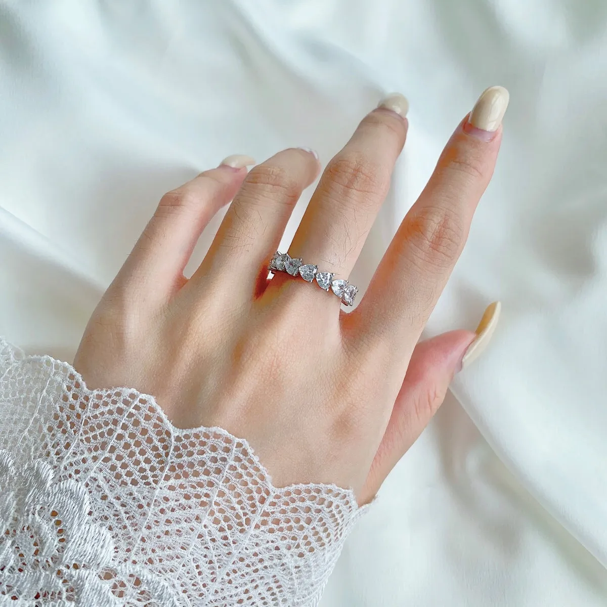 [Goodv]0.25 Carat Radiant Romance Heart Cut Lover Ring