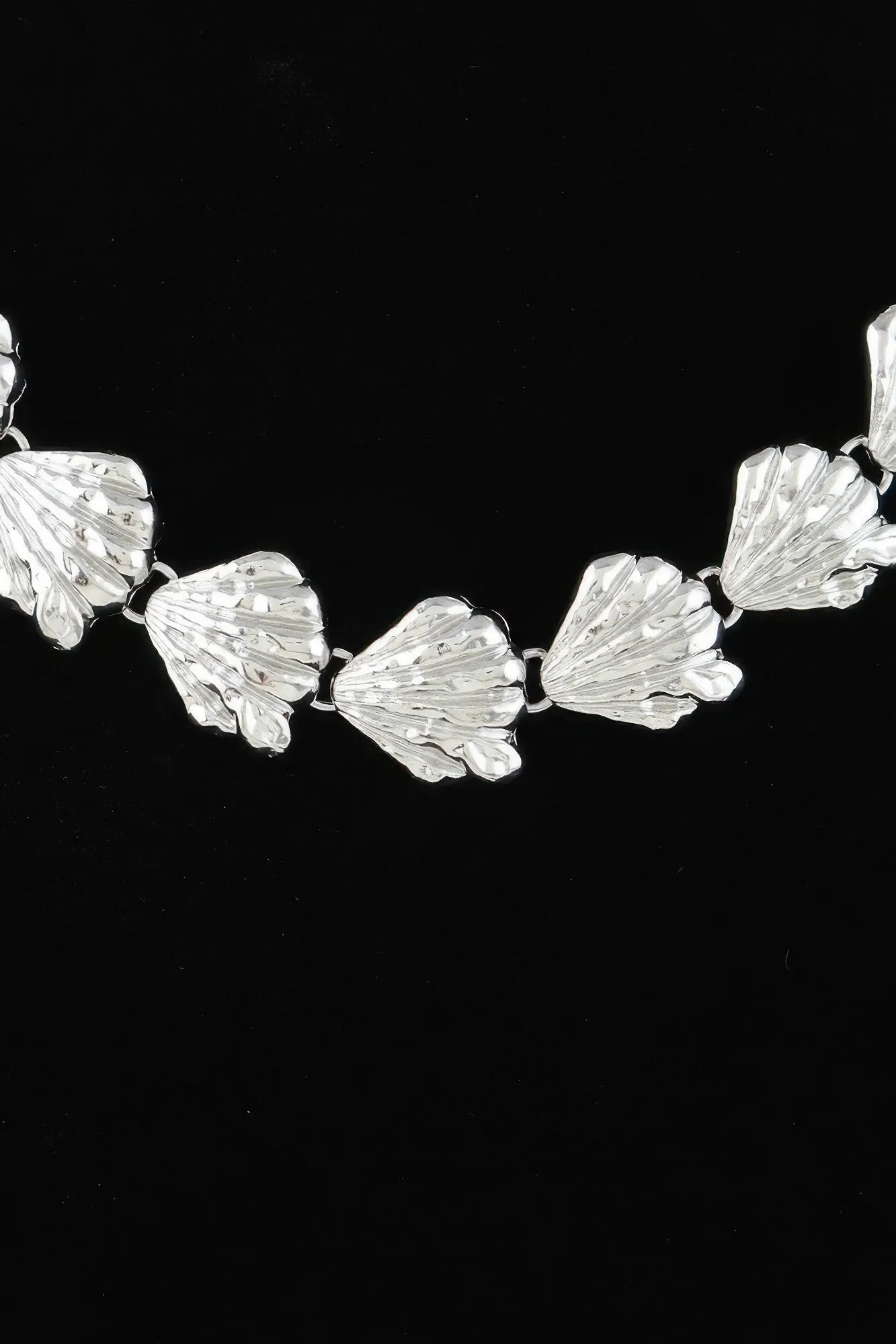 Hammered Sea Shell Charm Necklace