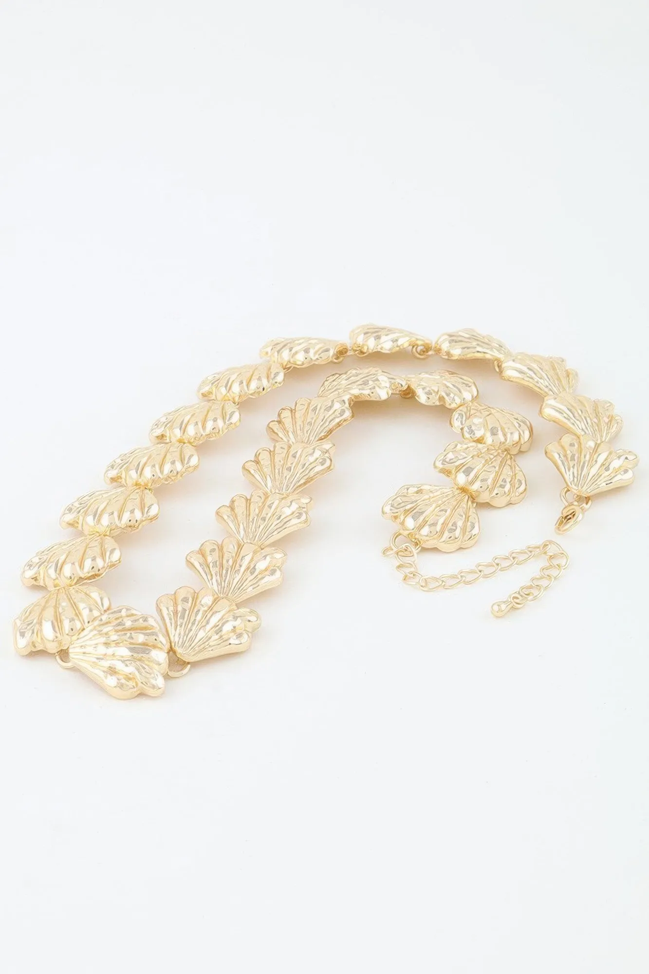 Hammered Sea Shell Charm Necklace
