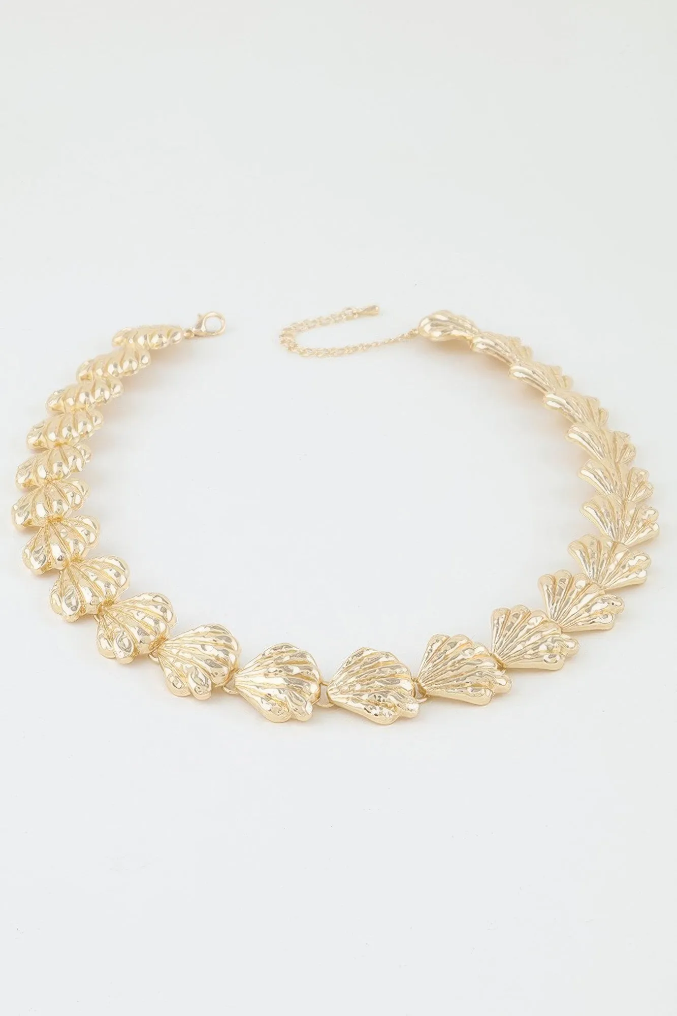 Hammered Sea Shell Charm Necklace