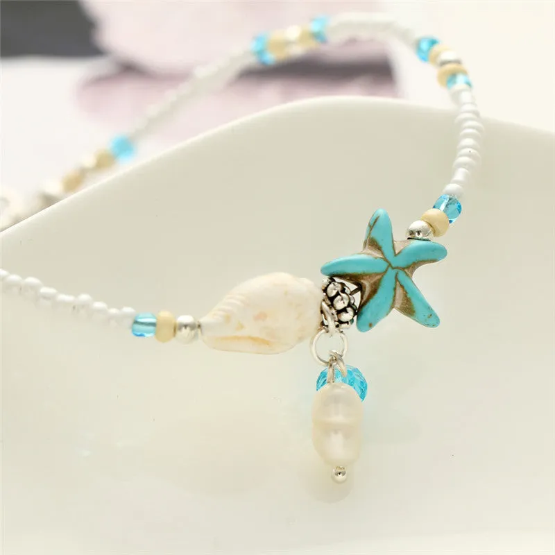 Handmade Sea Star & Shell Anklet