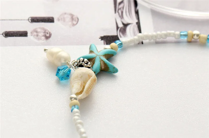 Handmade Sea Star & Shell Anklet