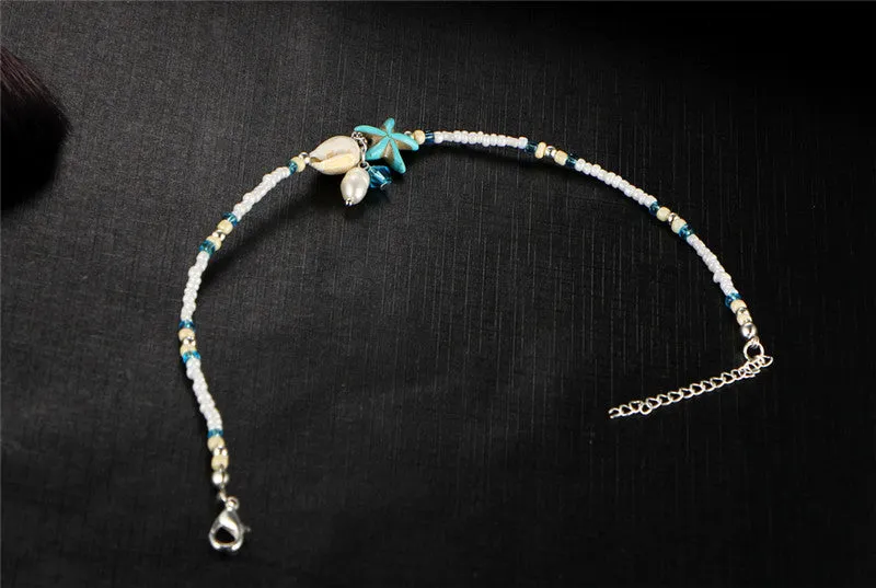 Handmade Sea Star & Shell Anklet