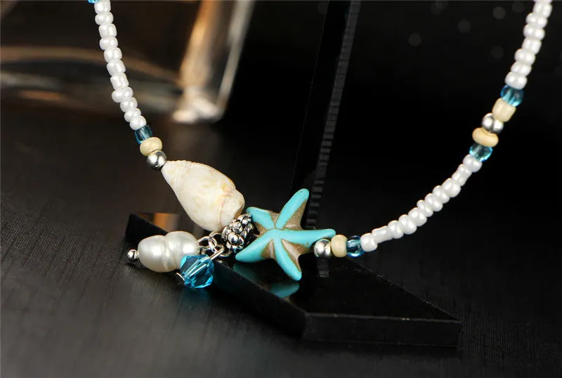 Handmade Sea Star & Shell Anklet