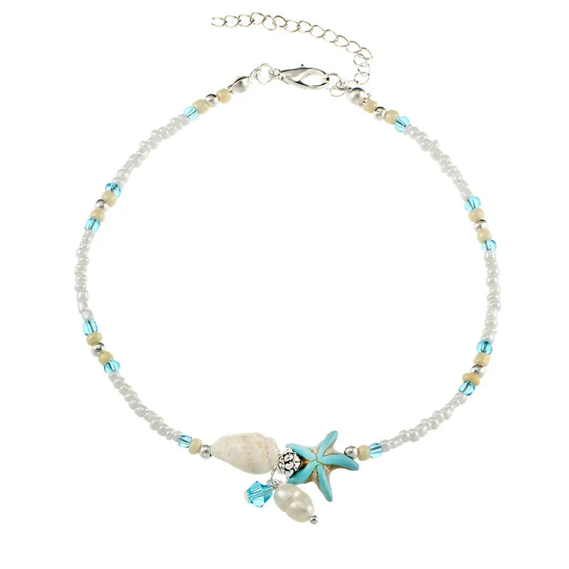 Handmade Sea Star & Shell Anklet