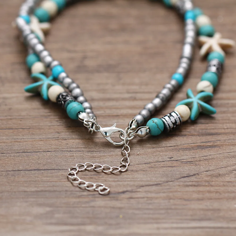 Handmade Sea Turtle & Shells Anklet