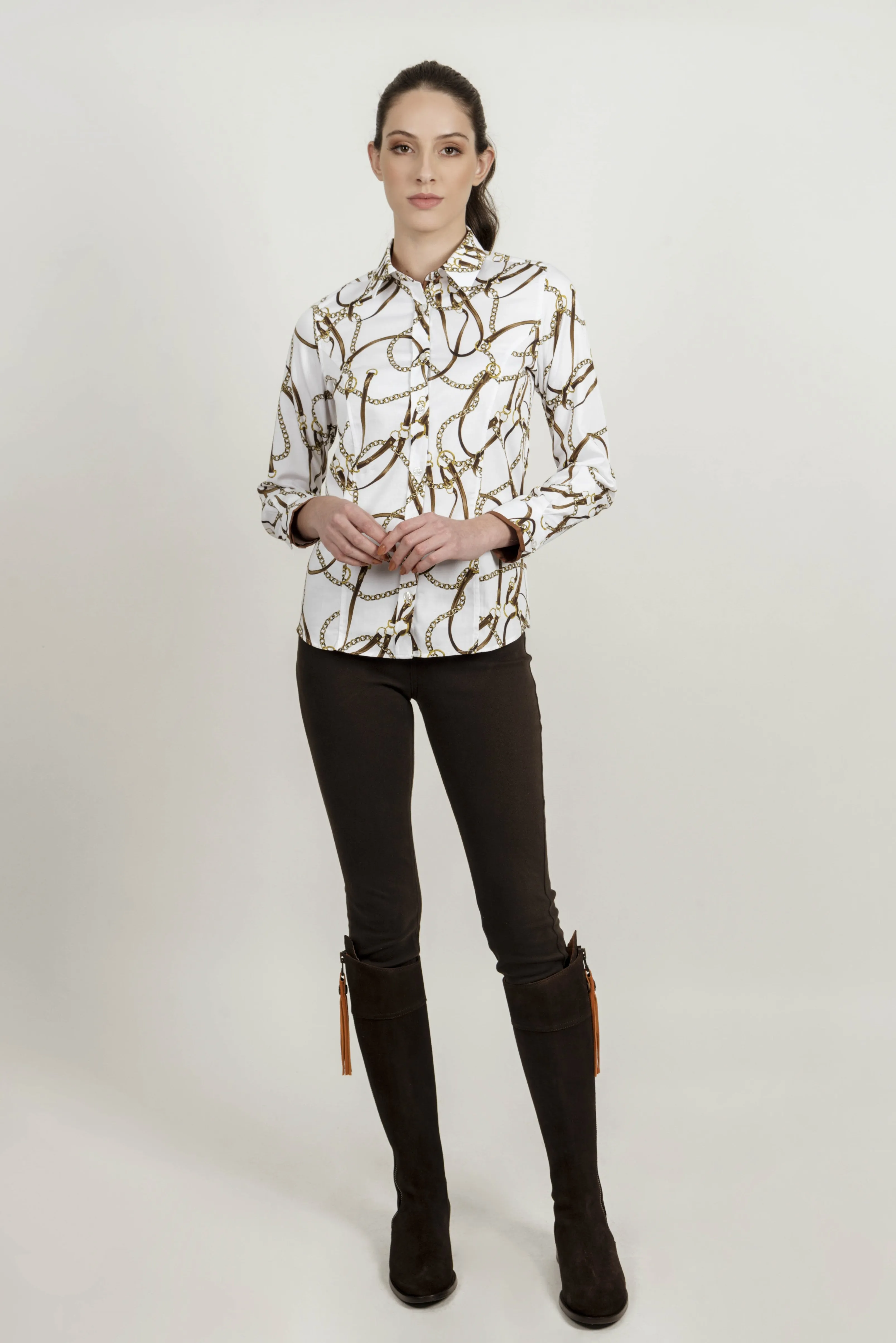 Hartwell Layla Ladies White Chains Shirt