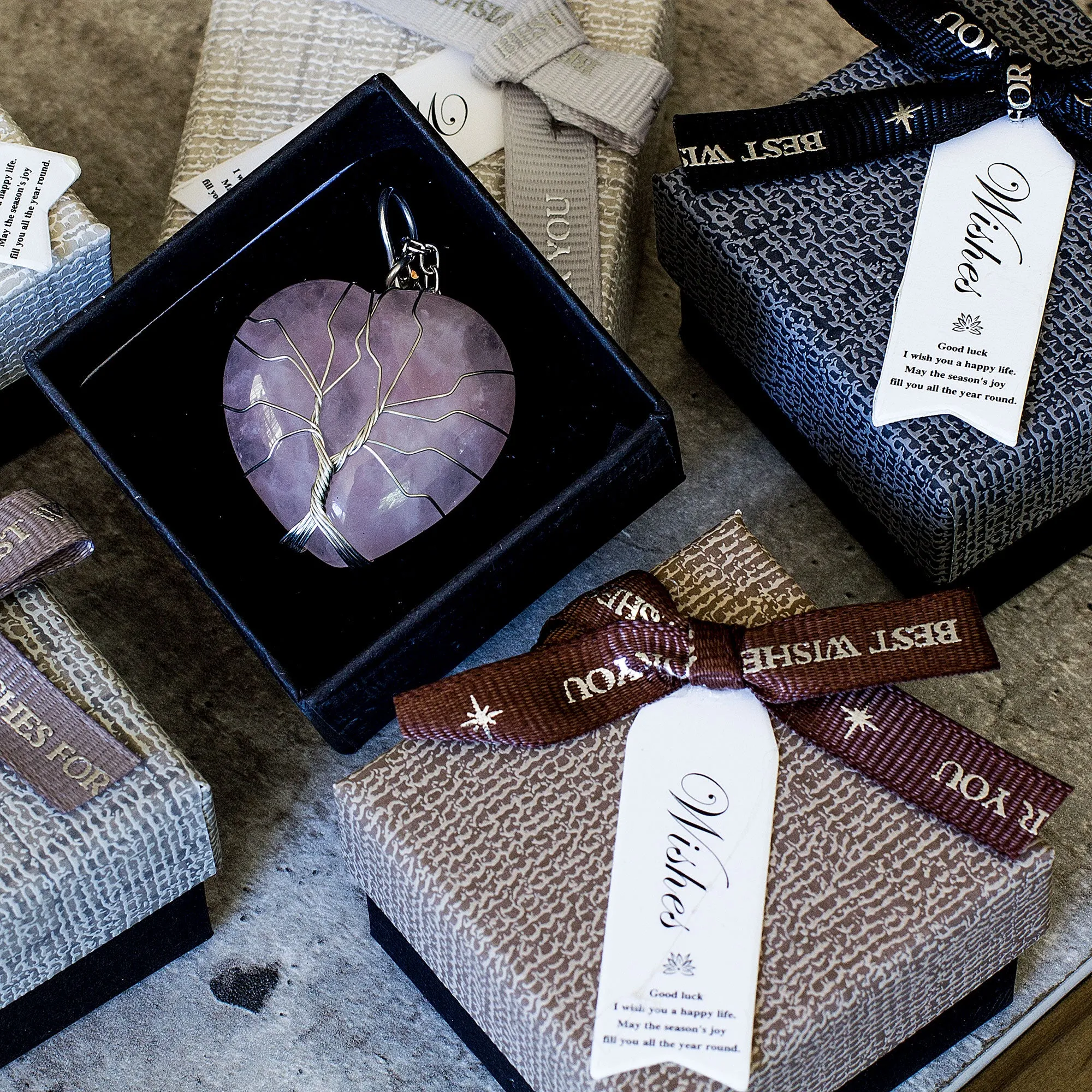 Heart Necklaces - Rose Quartz