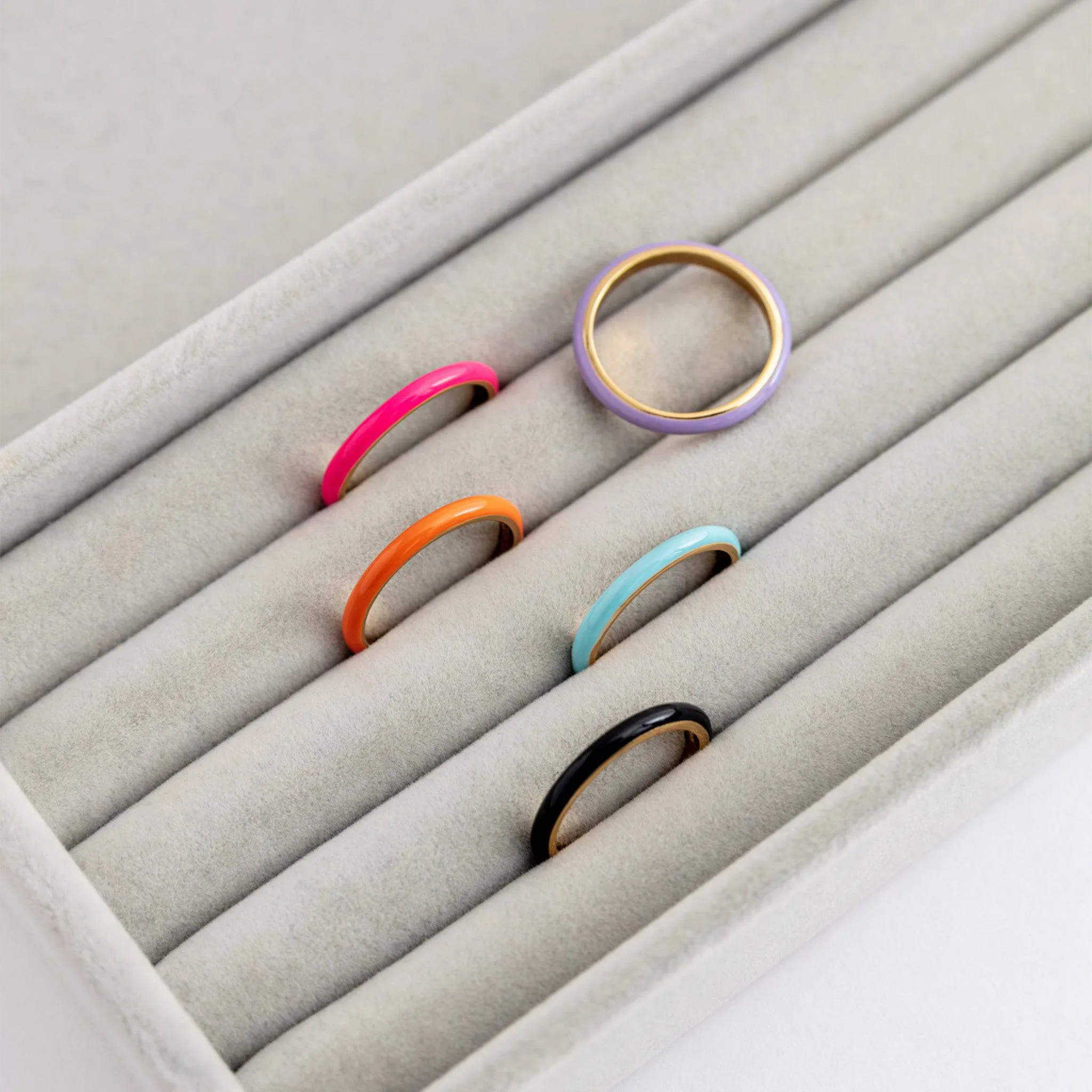 Hot Pink Enamel Stacking Ring
