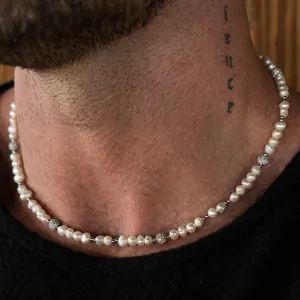 Iced Pearl Necklace - Silver RG187S