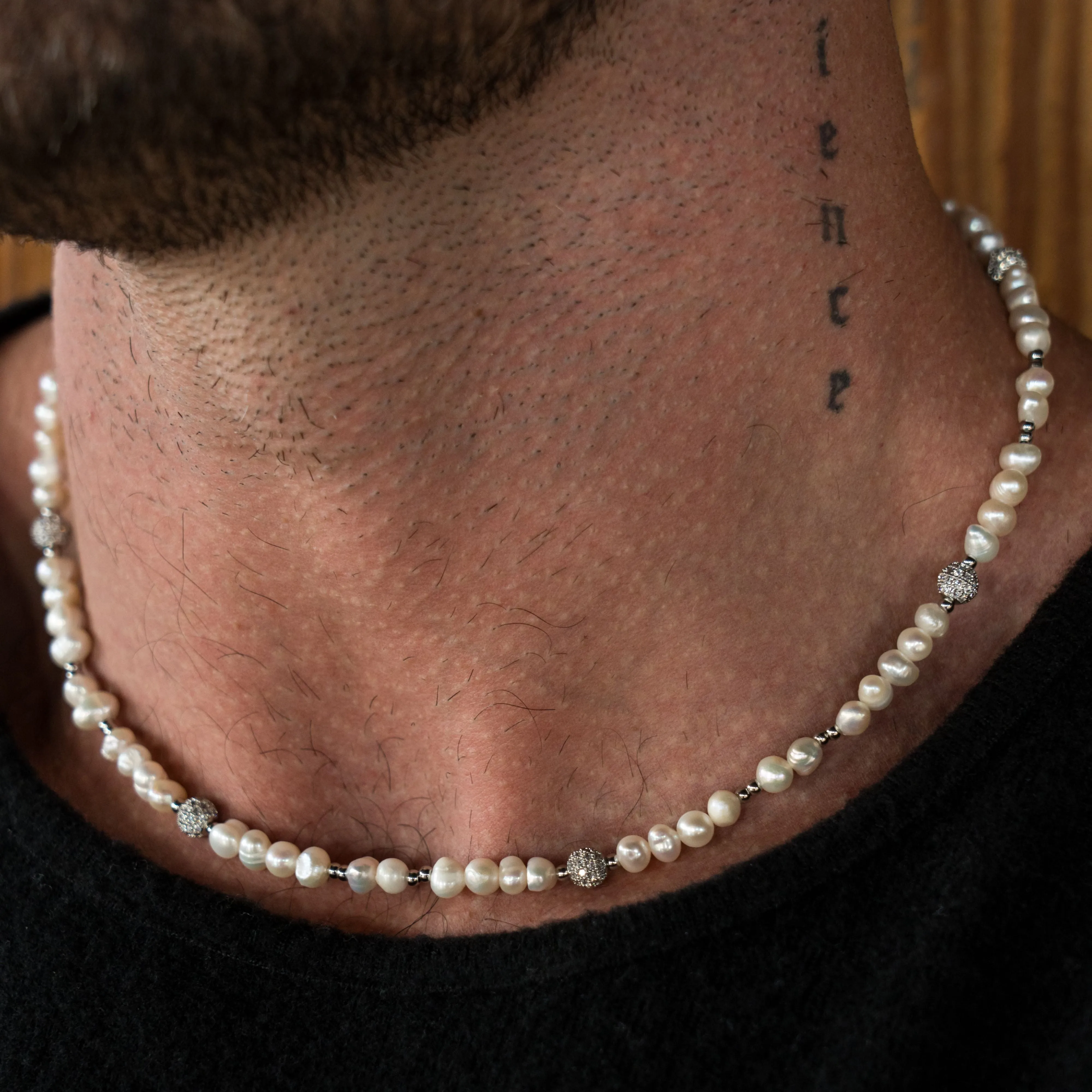 Iced Pearl Necklace - Silver RG187S
