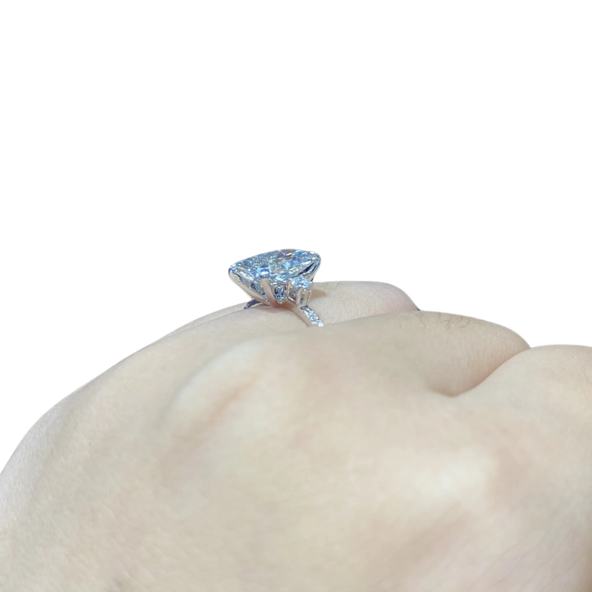 IGI CERTIFIED | 3.78cts J I1 Radiant Cut Diamond Engagement Ring 14kt