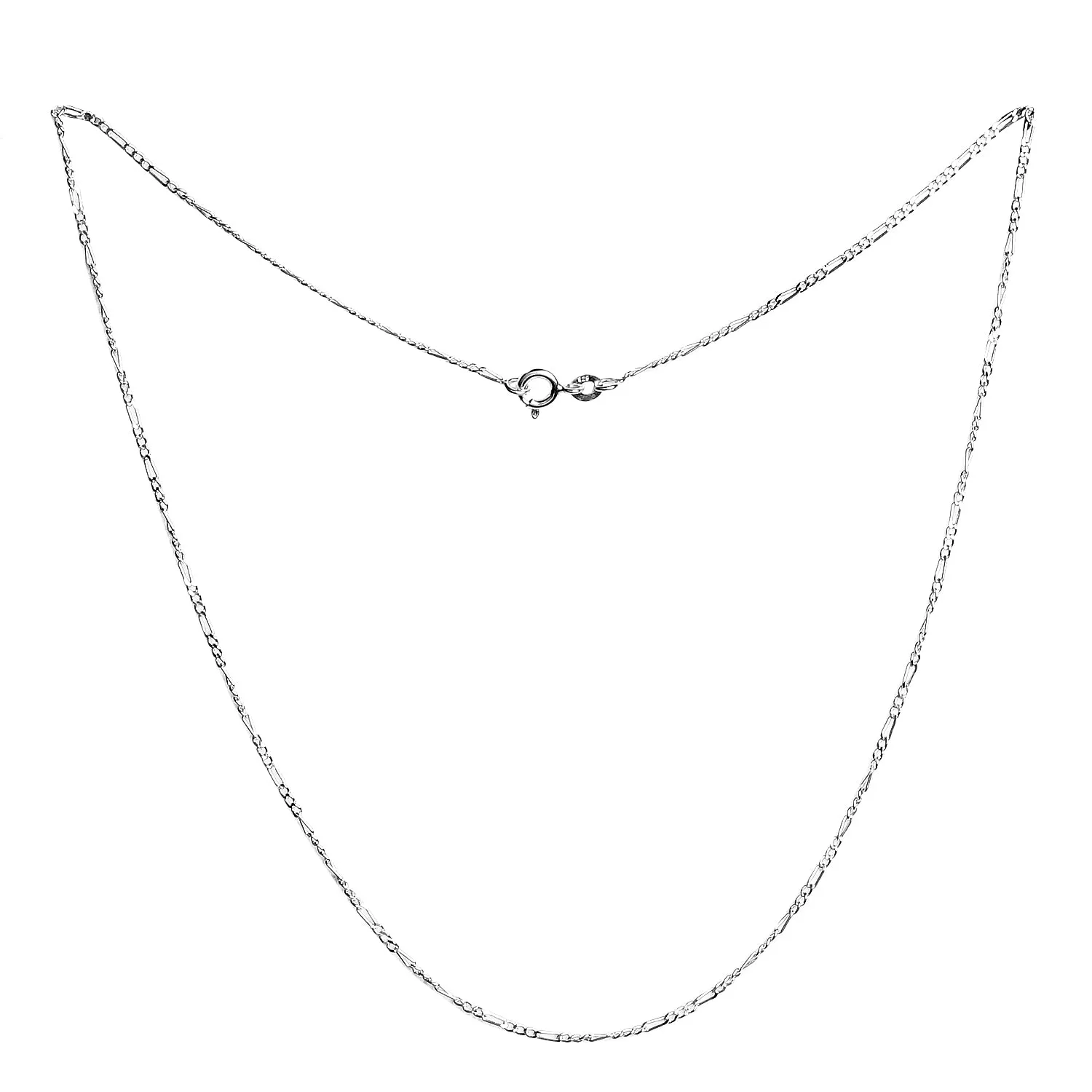 iJuels 925 Sterling Silver 2MM Italian Silver Figaro Chain Girls/Women/Boys/Men - IJSC005-18IN