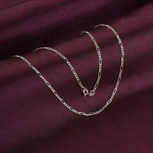 iJuels 925 Sterling Silver 2MM Italian Silver Figaro Chain Girls/Women/Boys/Men - IJSC005-18IN