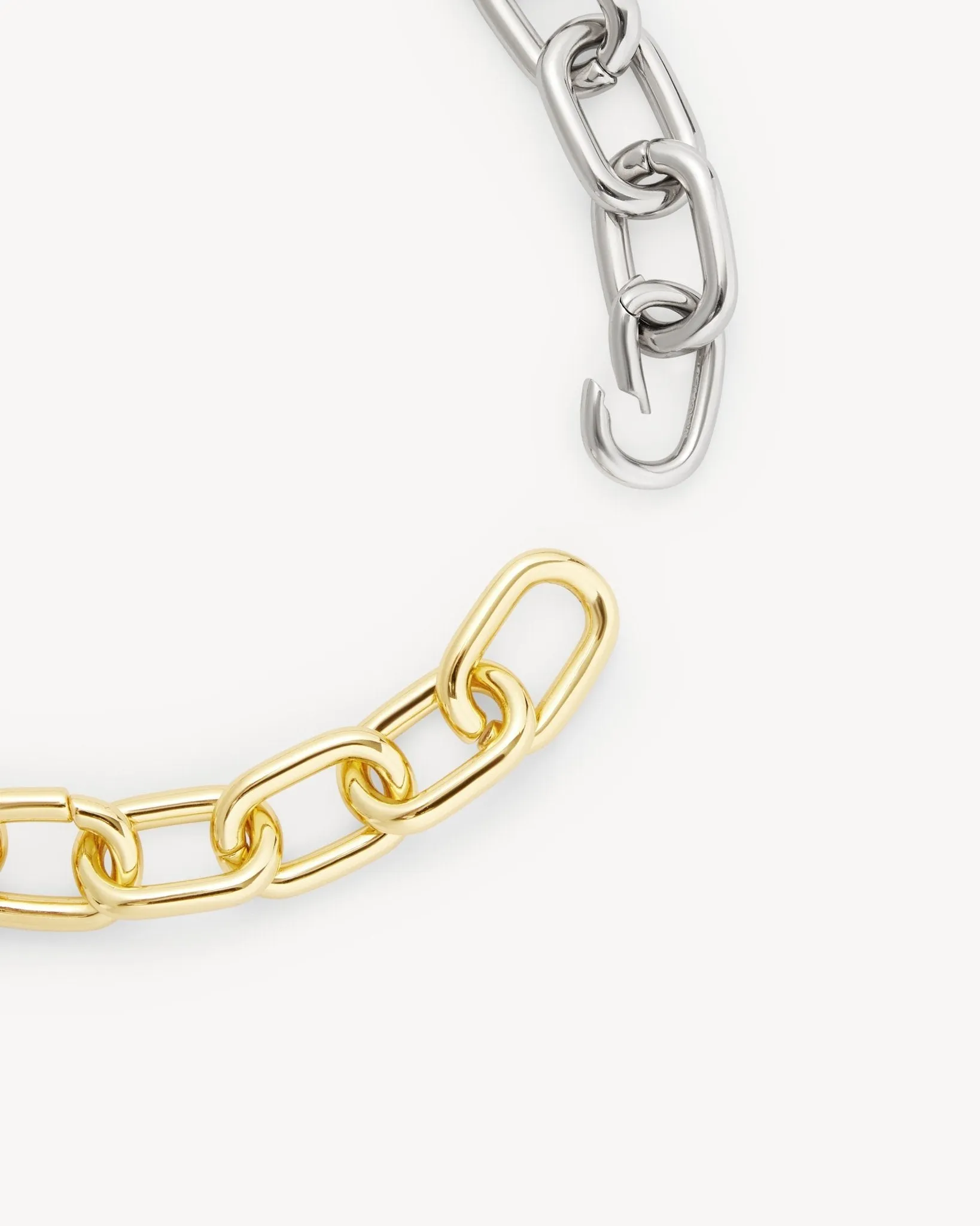 Interchangeable Link Necklace in Gold and Silver Split