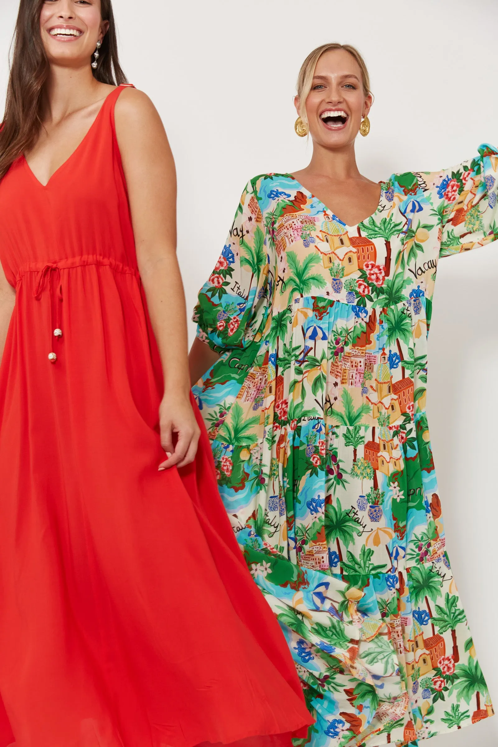 Isola Tiered Maxi Dress, Capri