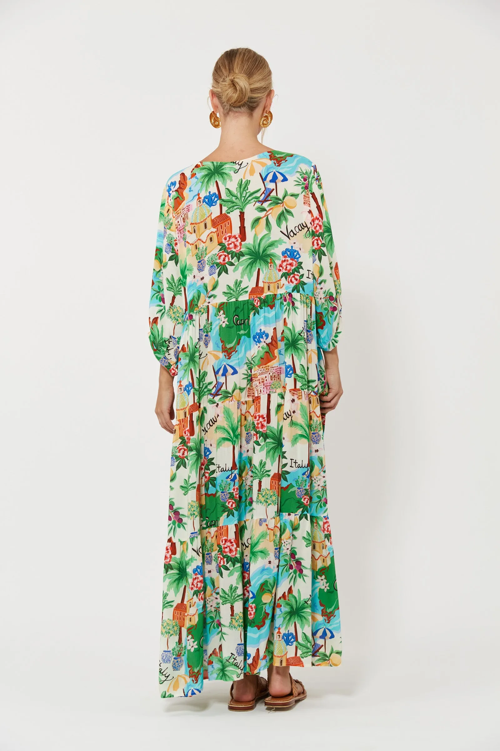 Isola Tiered Maxi Dress, Capri