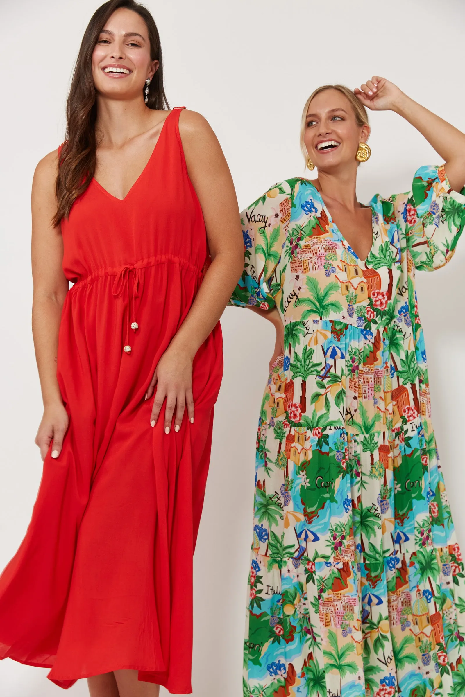 Isola Tiered Maxi Dress, Capri