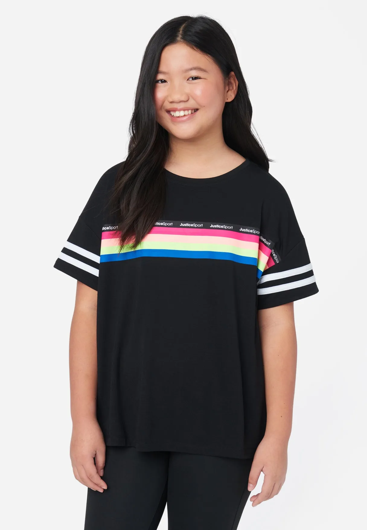 J Sport Stripe Crewneck Tee