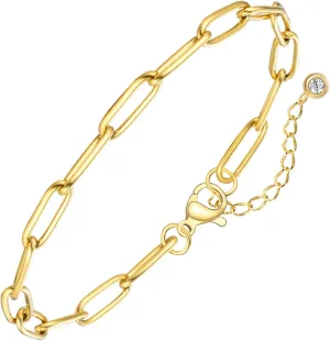 Jewlpire Solid 18K Over Gold Anklet for Women,Gold Anklets for Women Layered/Tennis/Paperclip Link/Herringbone/Evil Eye/Cuban/Mariner/Figaro/Cross/Beaded/Box Anklet Bracelets Trendy Jewelry