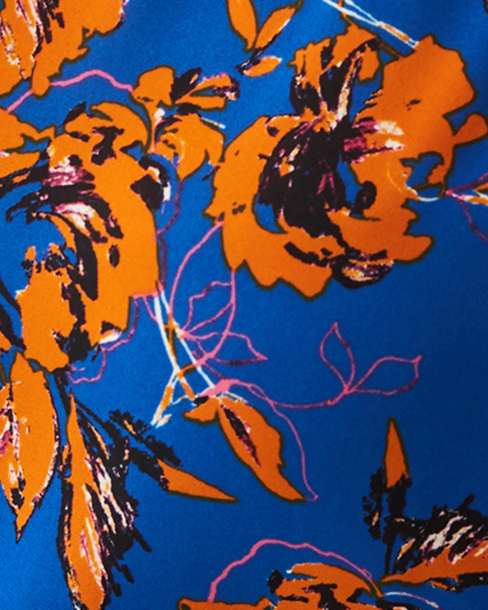 Kara Tie-Front Top | Royal Blue / Orange
