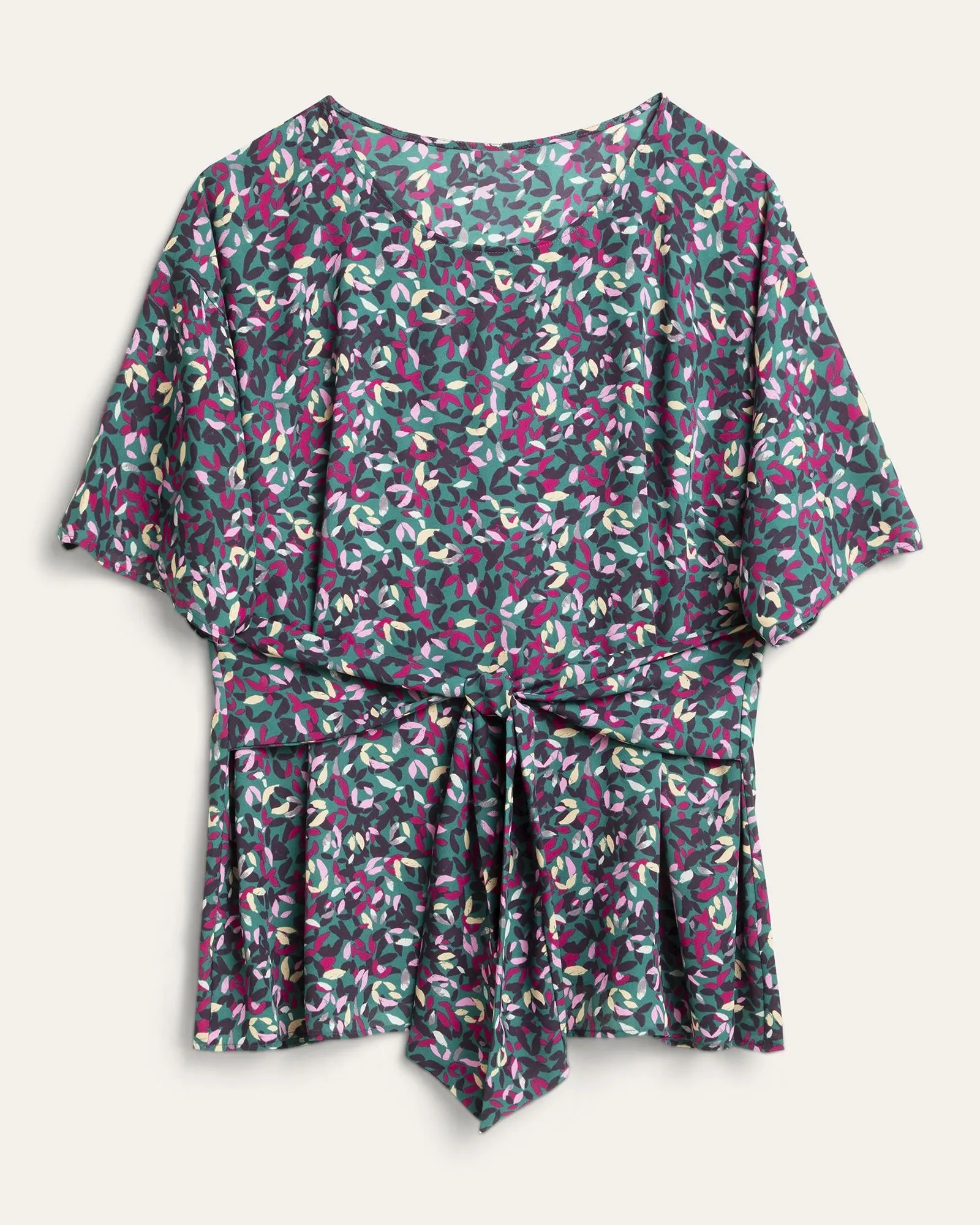 Kara Tie-Front Top | Teal / Purple