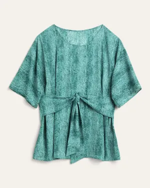 Kara Tie-Front Top | Teal