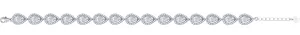 Keene Jewelers 925 Sterling Silver Women Cubic Zirconia Fancy Link Tear Drop Adjustable Bracelet